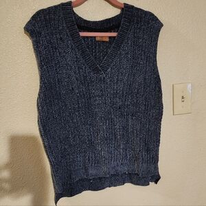 Pol Vest Distressed Velour Velvet Sweater Vest Lightweght Cozy